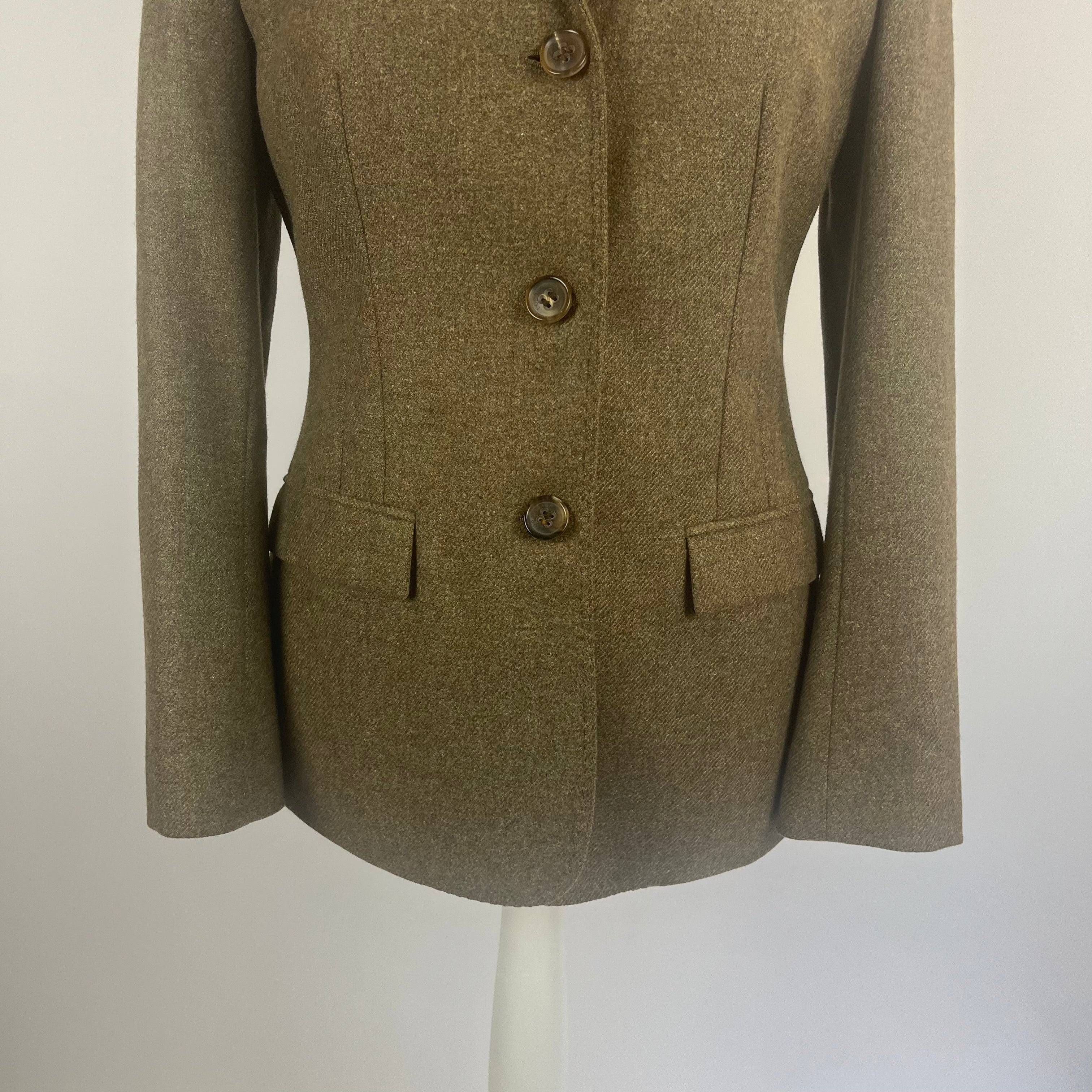 Loro Piana Khaki Marl Cashmere & Wool Jacket M