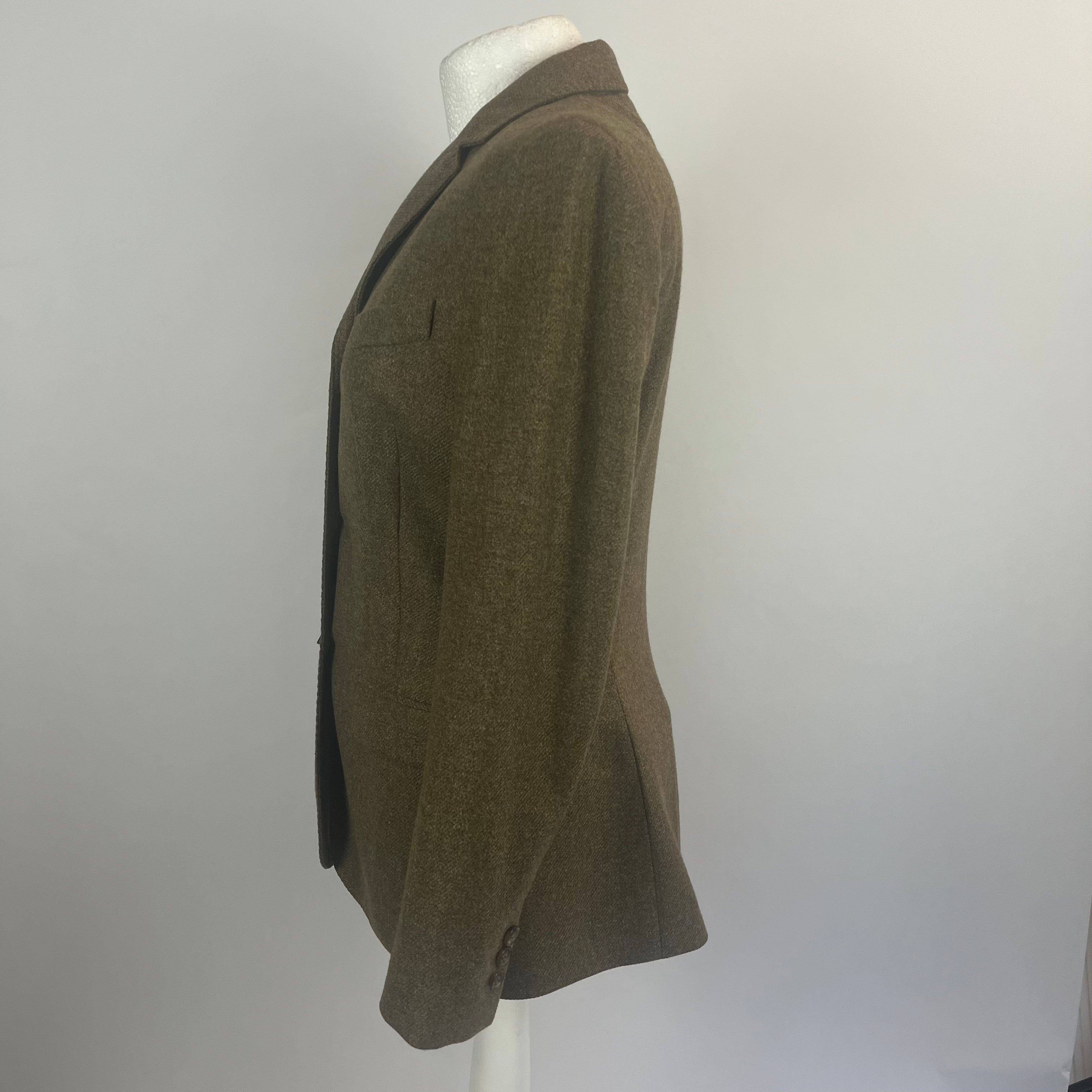 Loro Piana Khaki Marl Cashmere & Wool Jacket M