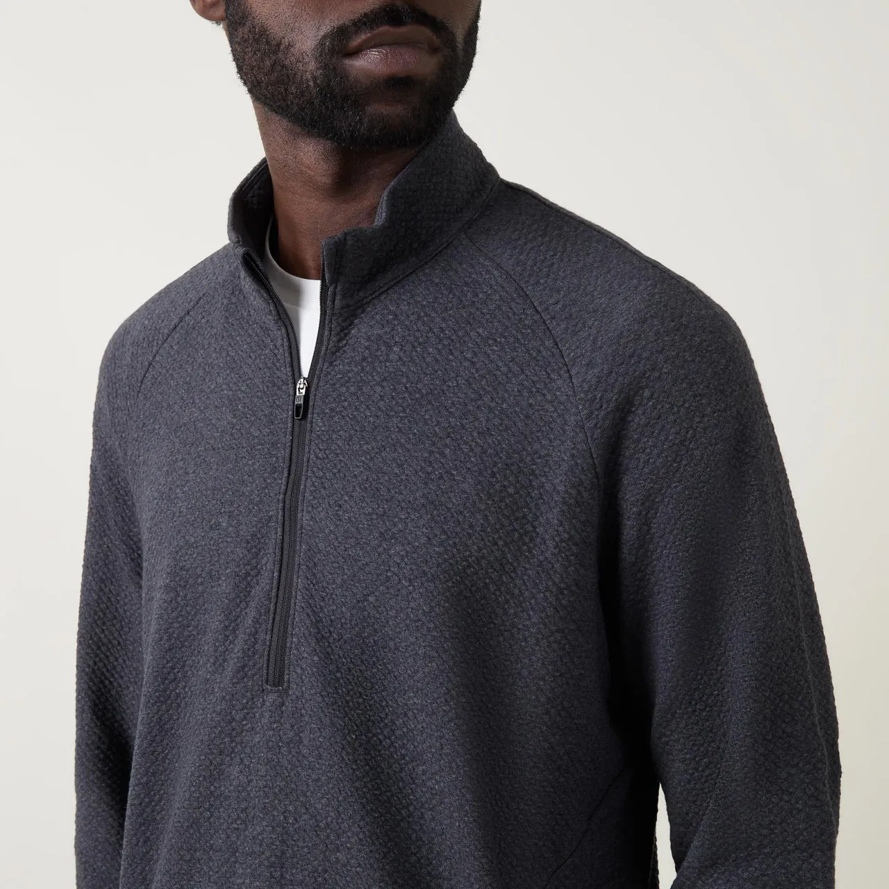 LULULEMON Textured Knit Half-Zip Sweater - Black