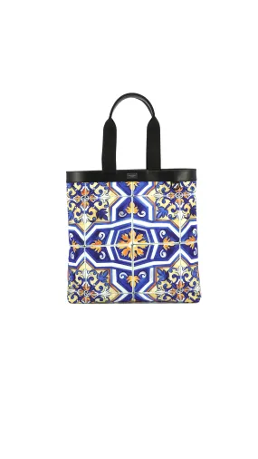 Maiolica Printed Tote Bag  - Multicolor