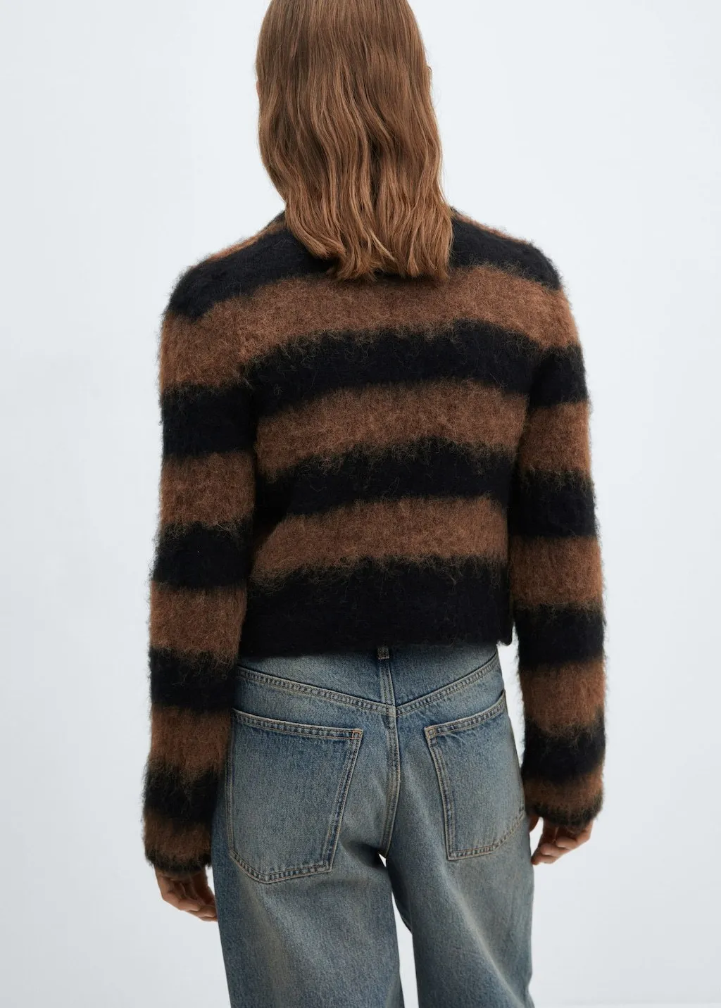 MANGO  |Faux fur knit sweater