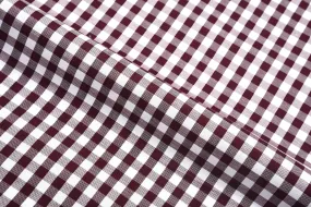 Maroon on White Broad Gingham Checks Shirt