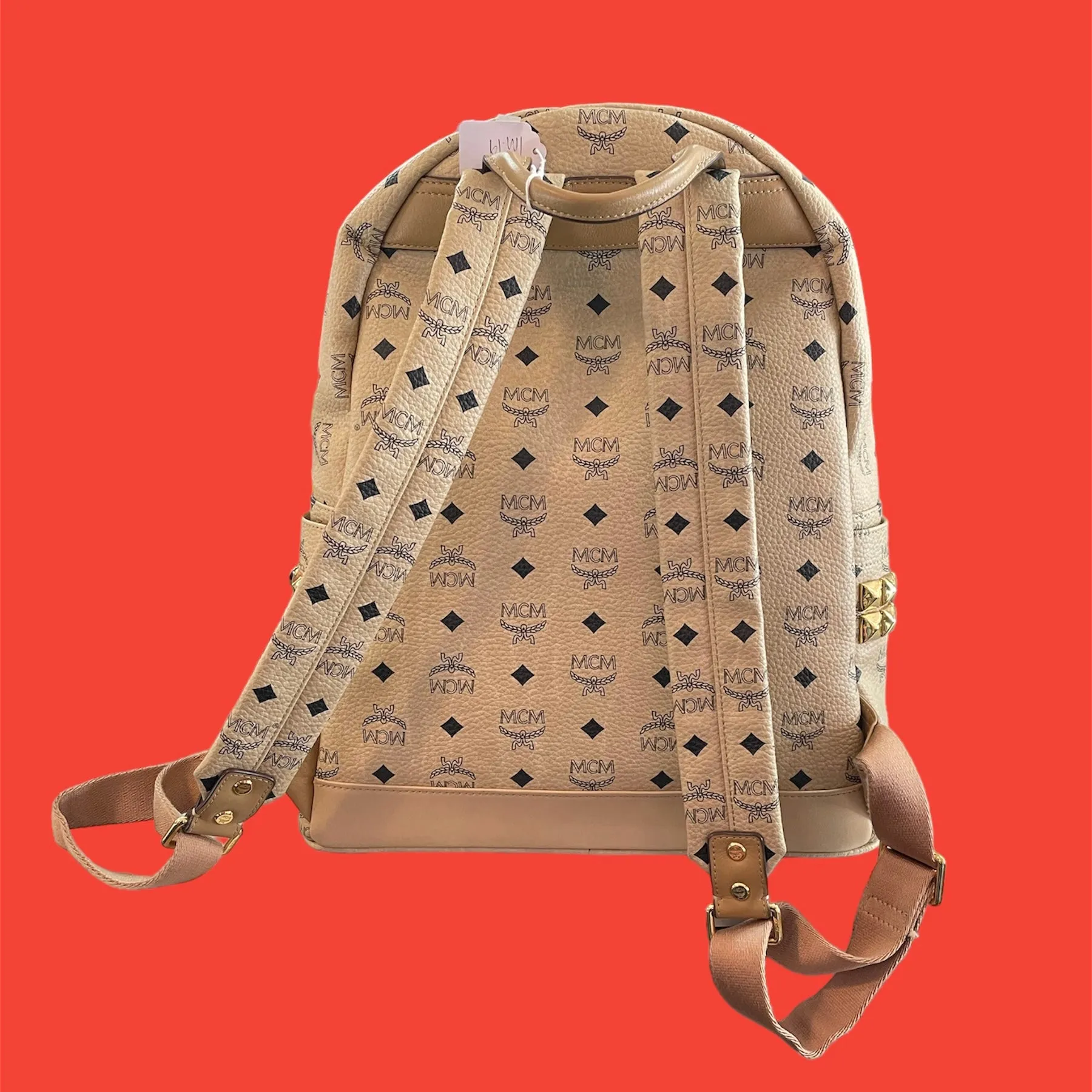 MCM Visetos Backpack Beige