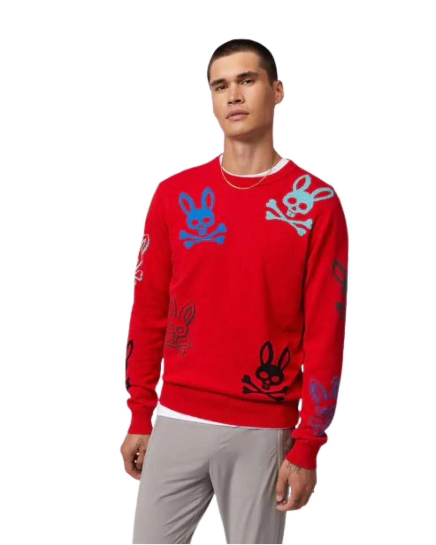 Men's Lacomb All Over Bunny Sweater - Rio Red