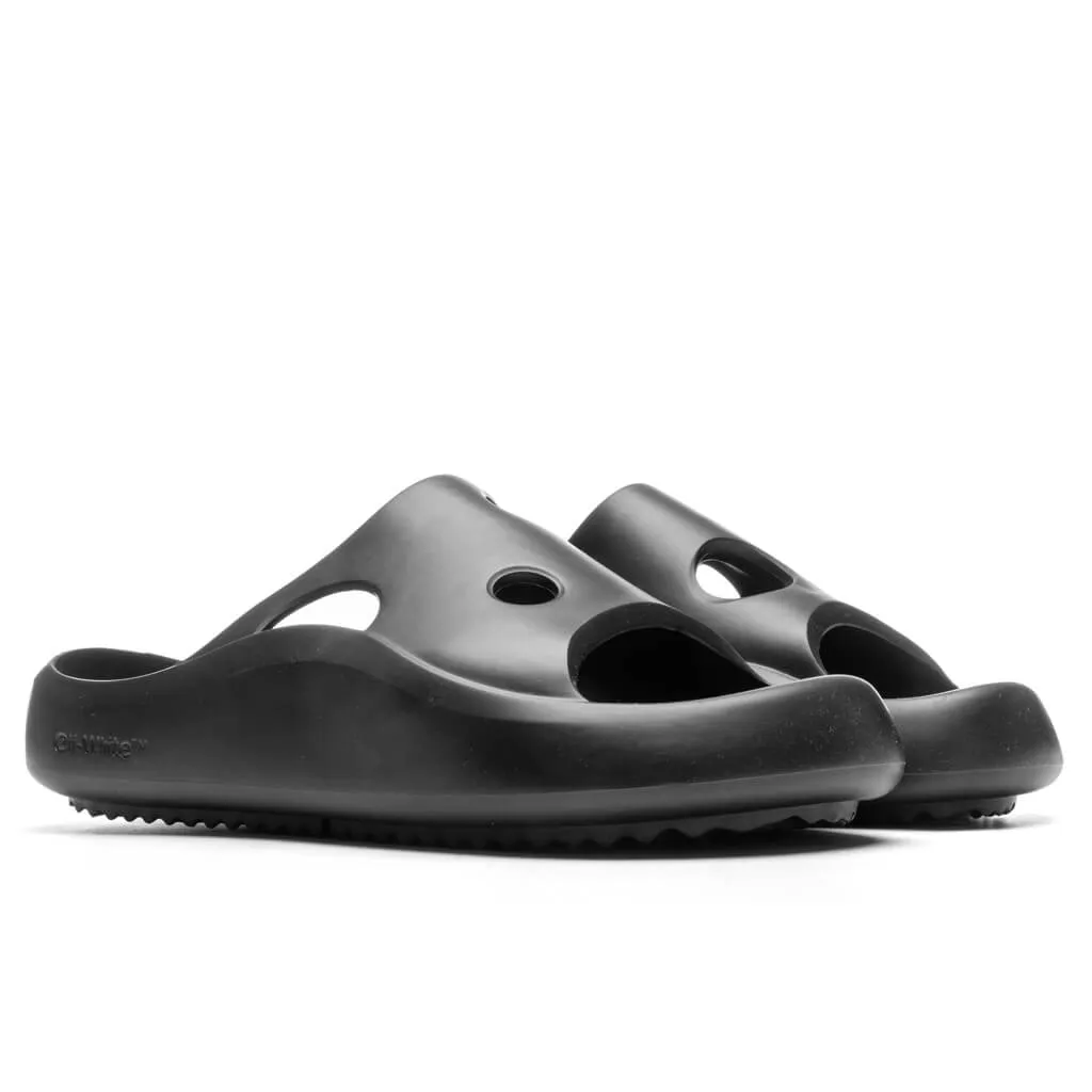 Meteor Rubber Slider - Black/Black