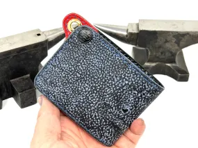 Mini Bifold Leather Chain Wallet - ‘Safari Blue’ Giraffe