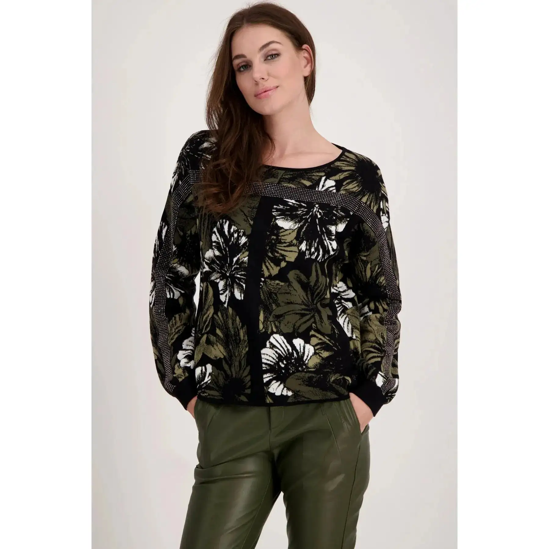 MONARI JACQUARD FLOWER SWEATER