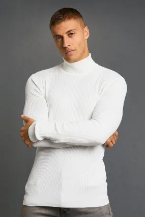 Muscle Turtleneck Ribbed Sweater