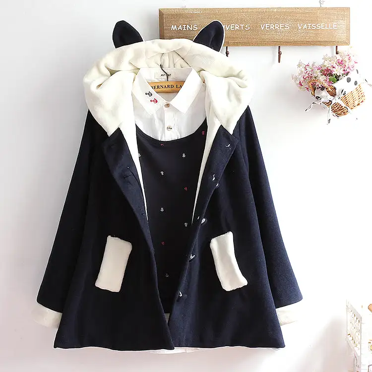 Navy Cloak Hoodie Jacket AD12257