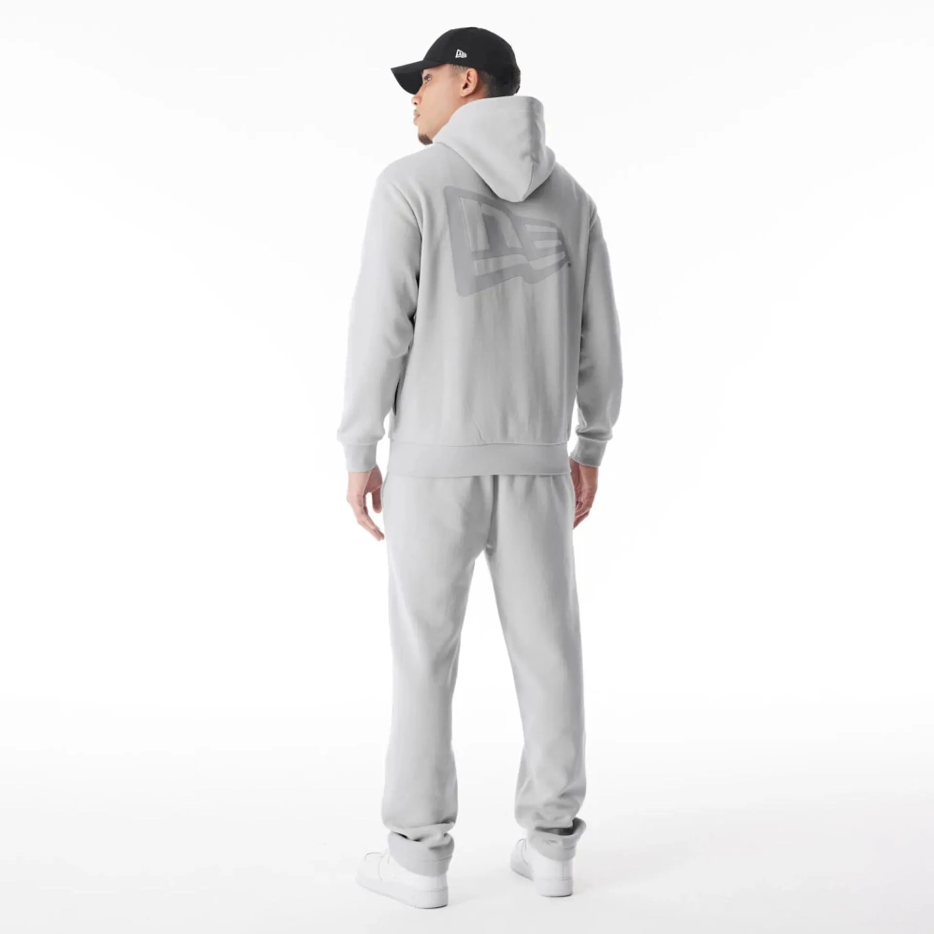 New Era Flag Grey Oversized Pullover Hoodie