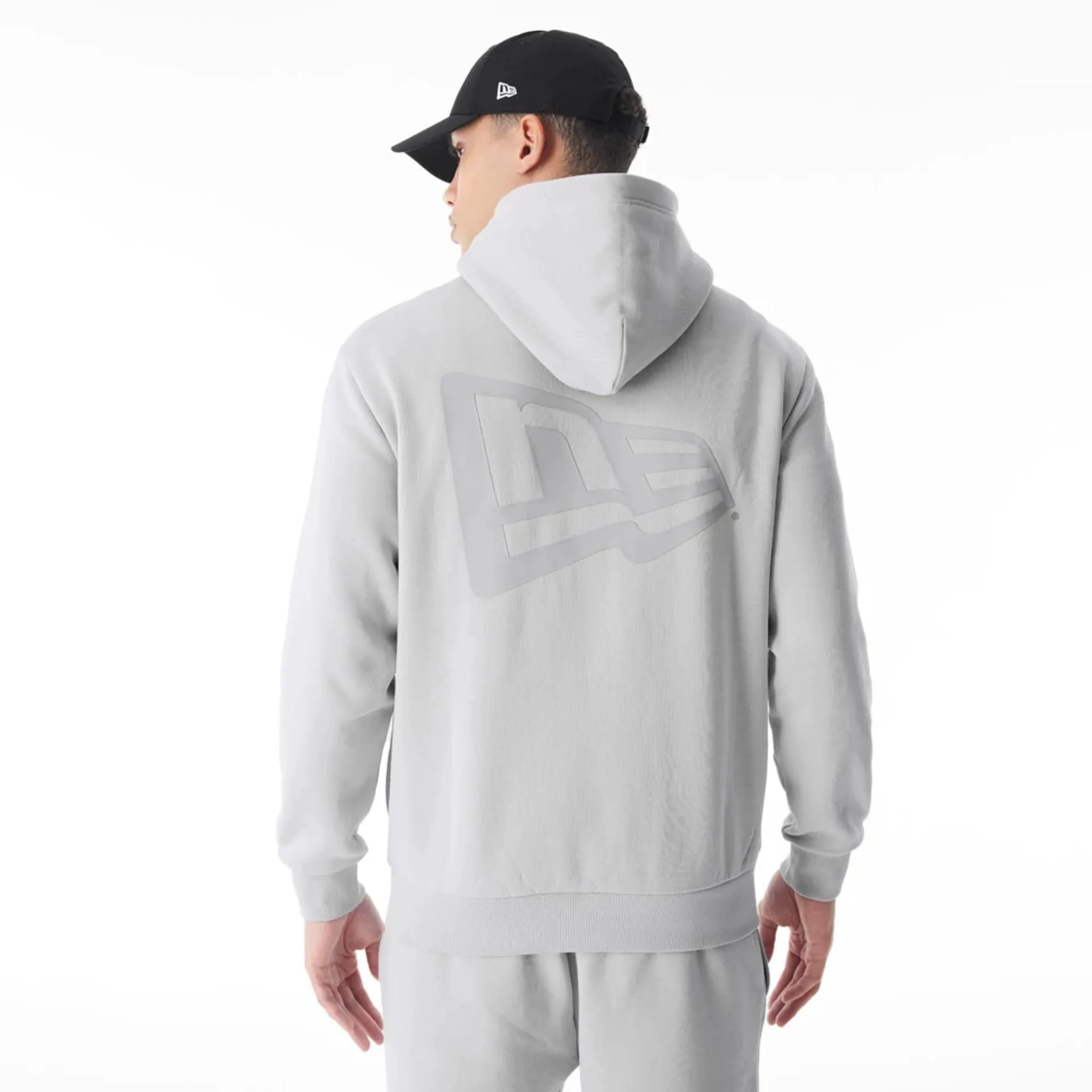 New Era Flag Grey Oversized Pullover Hoodie