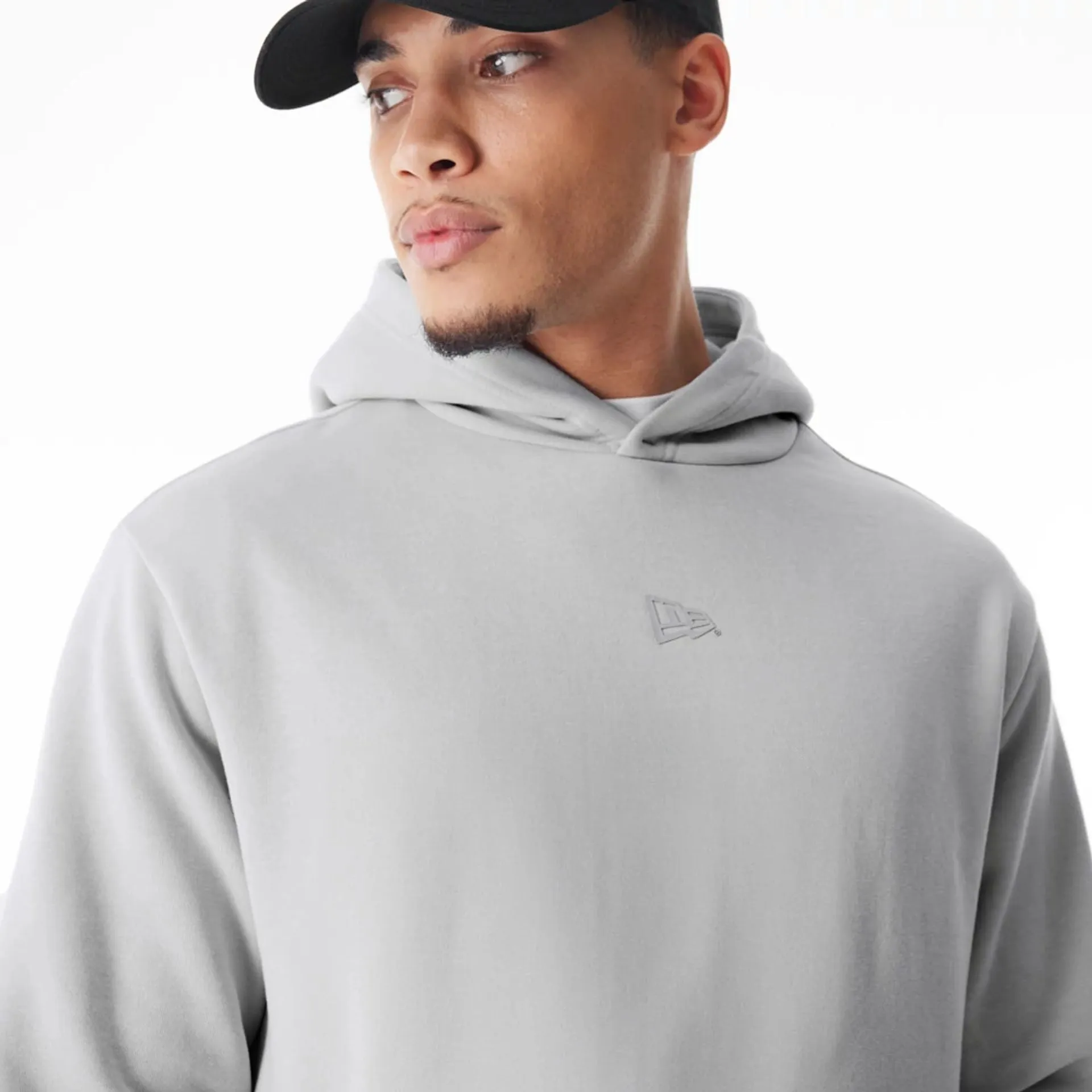 New Era Flag Grey Oversized Pullover Hoodie