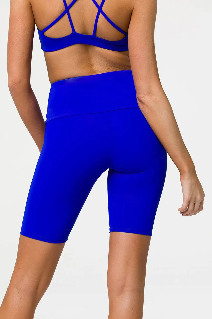 ONZIE // HIGH RISE BIKER SHORT - ROYAL BLUE