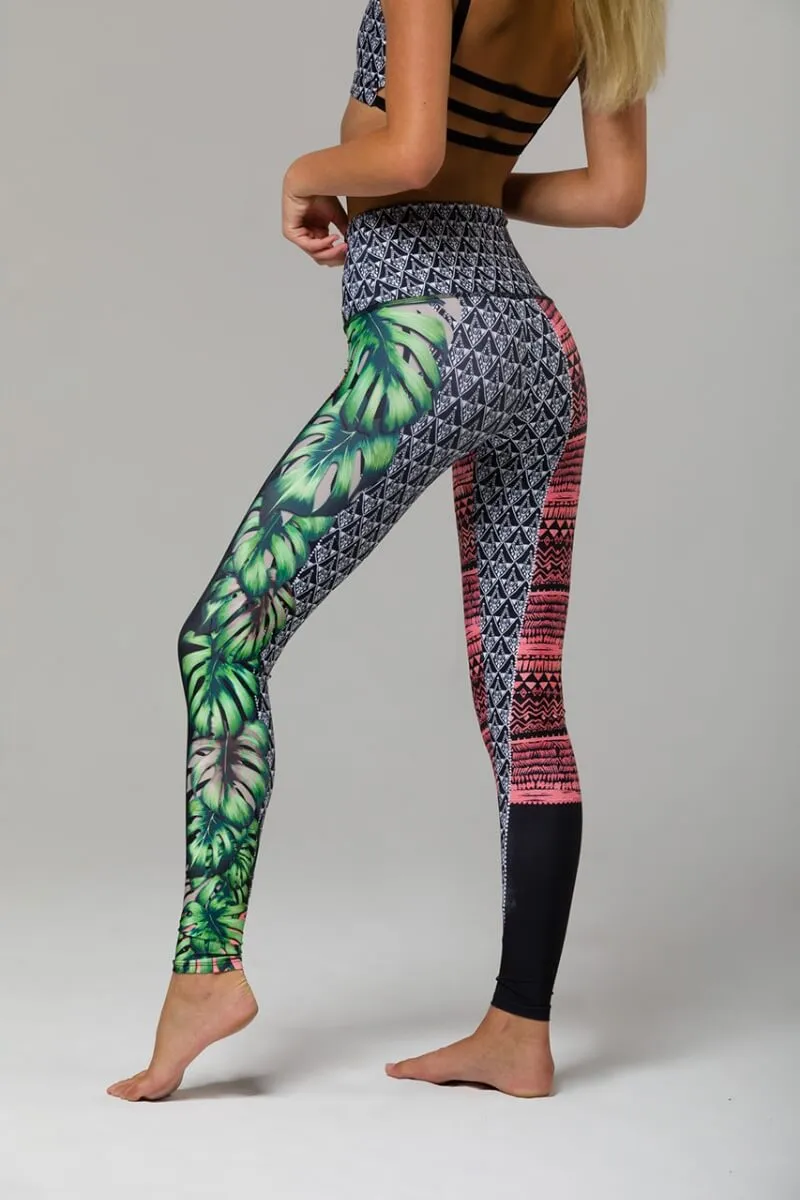 ONZIE // HIGH RISE GRAPHIC LEGGING - CUBAN ANGEL