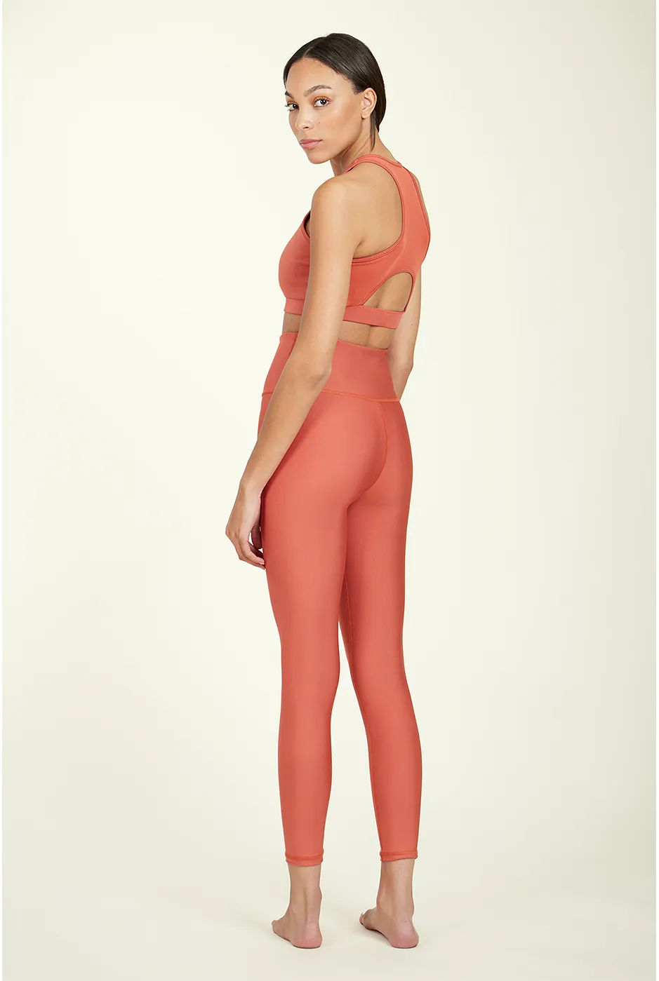 Over-Time Recycled Poly High Waist Legging in Hotsauce