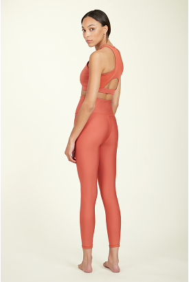 Over-Time Recycled Poly High Waist Legging in Hotsauce