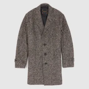 Palto Medium Length  Herringbone Wool Coat