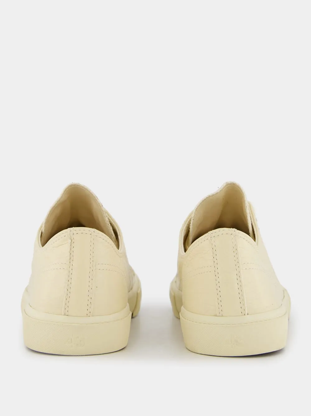 Paris Textured-Leather Cream Sneakers