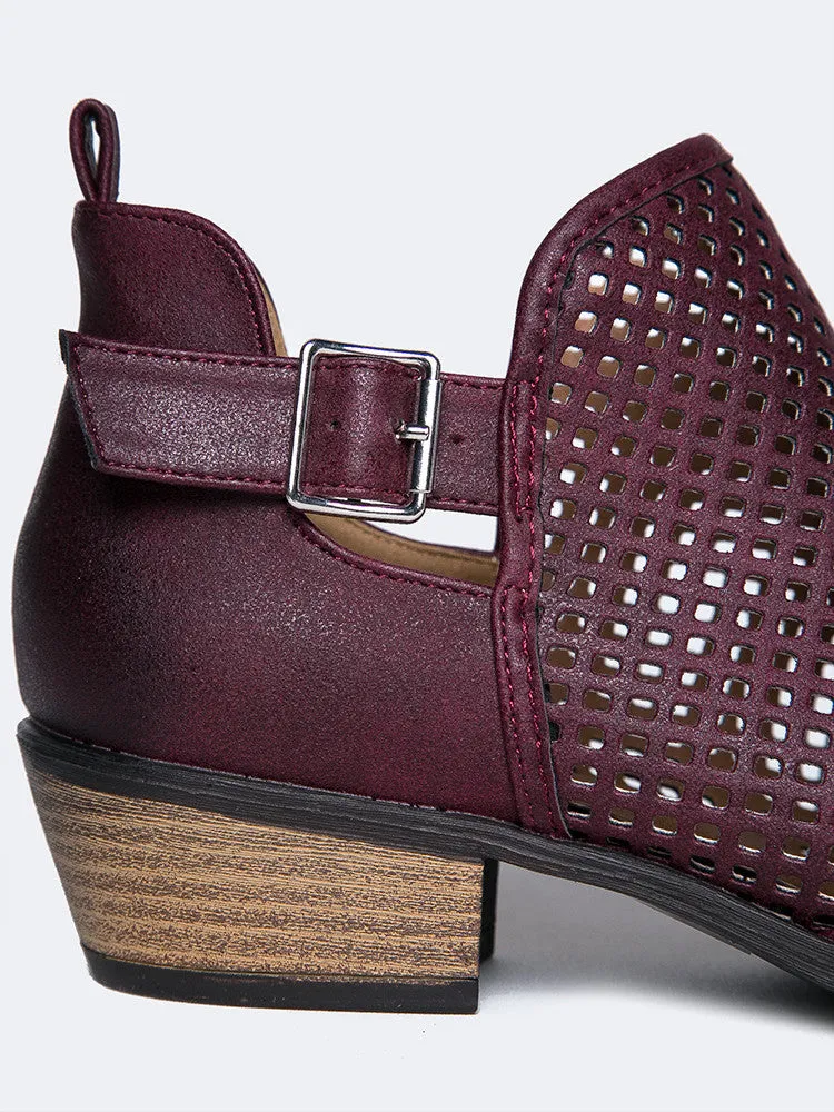 Perforated Western Low Bootie