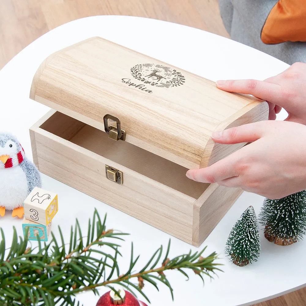 Personalised Christmas Woodland Keepsake Chest