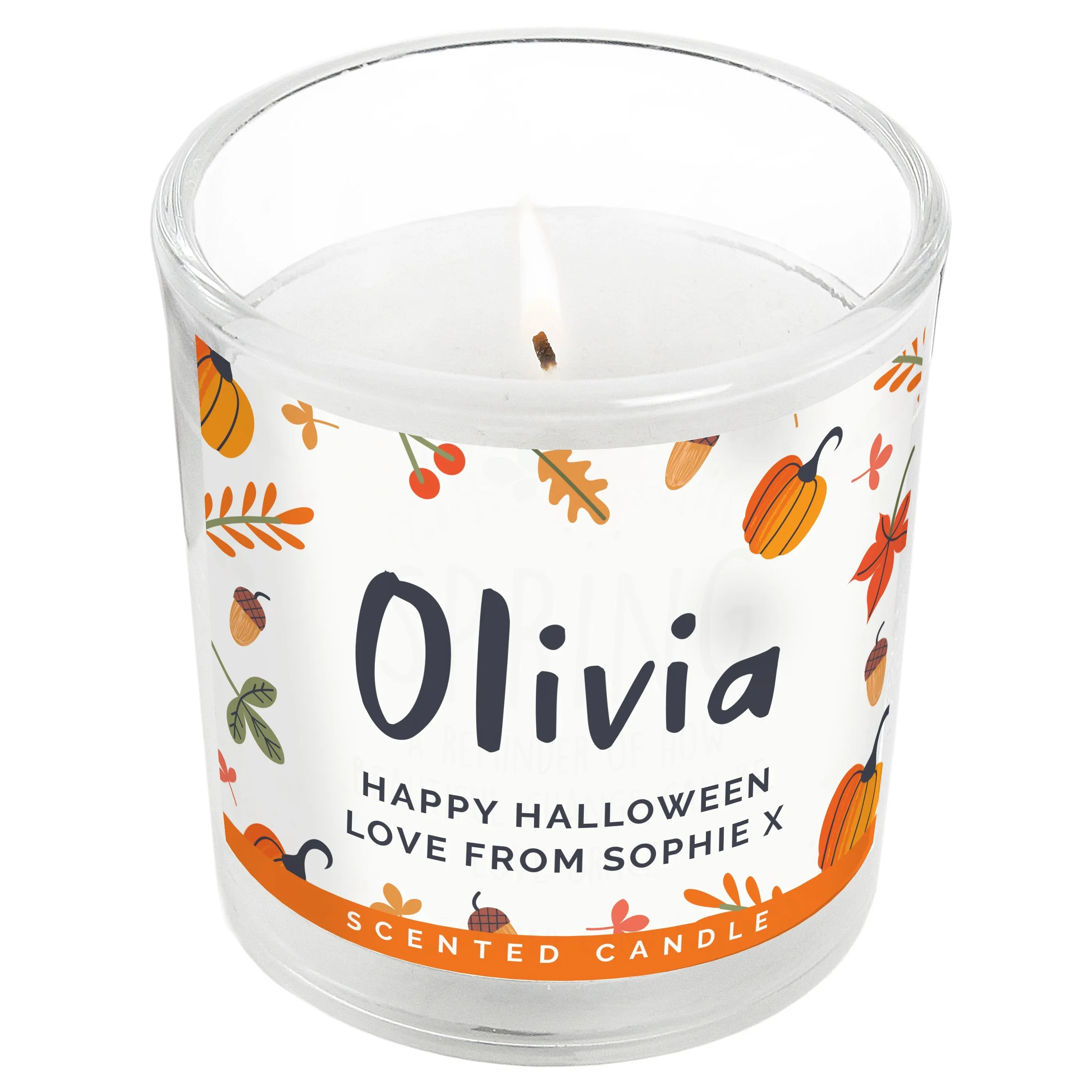 Personalised Pumpkin Scented Jar Candle