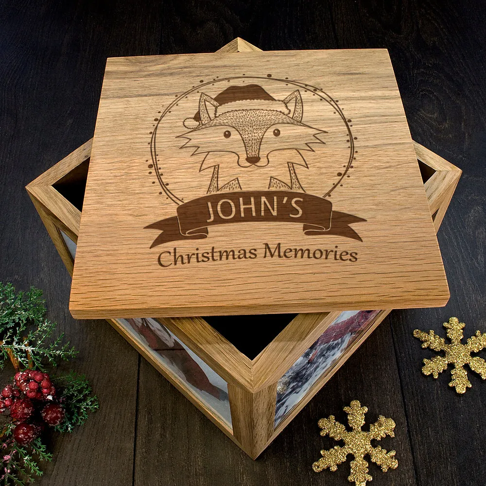 Personalised Woodland Fox Christmas Christmas Memory Box