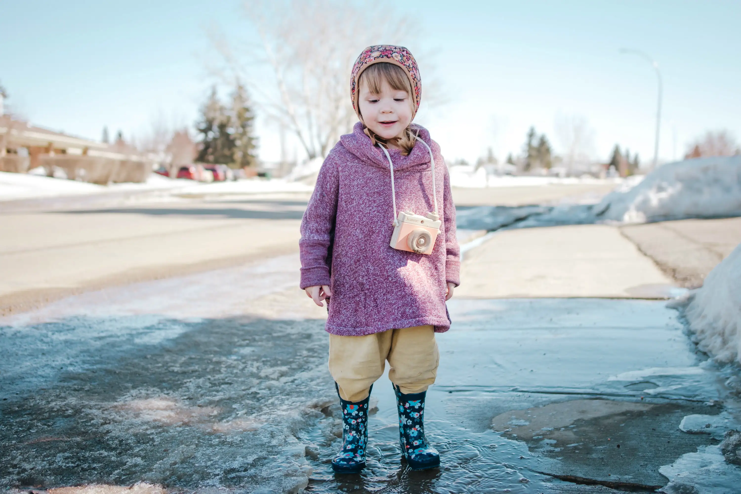 Pluie Pluie Girls RB - NY Navy Flower Rain Boots