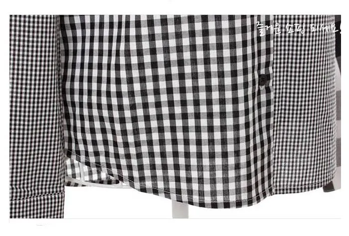 Plus Size Women Casual Button Down Long Sleeve Checks Shirt Lattice Blouse Feida