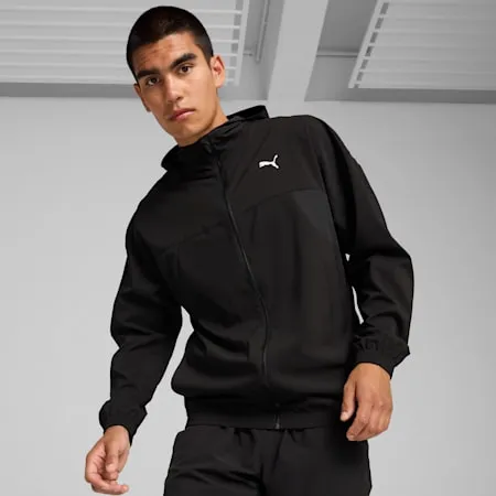 PUMA FIT Woven Men's Full-Zip Jacket | PUMA Black | PUMA Exclusion List | PUMA 