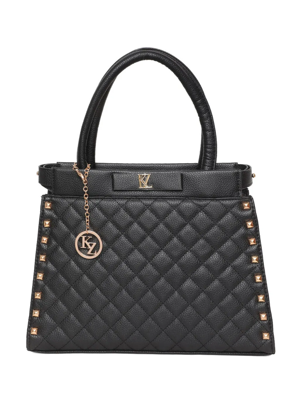 Quilted Design Black Shoulder Bag