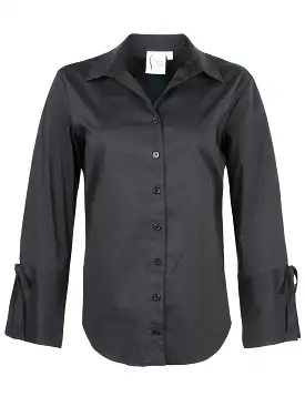 Rachel Shirt Black Silky Poplin