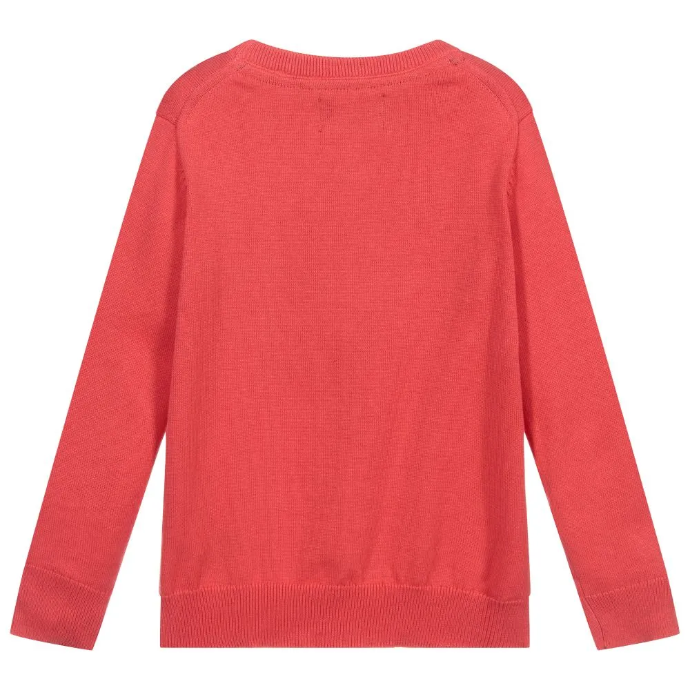 Red Cotton Logo Sweater