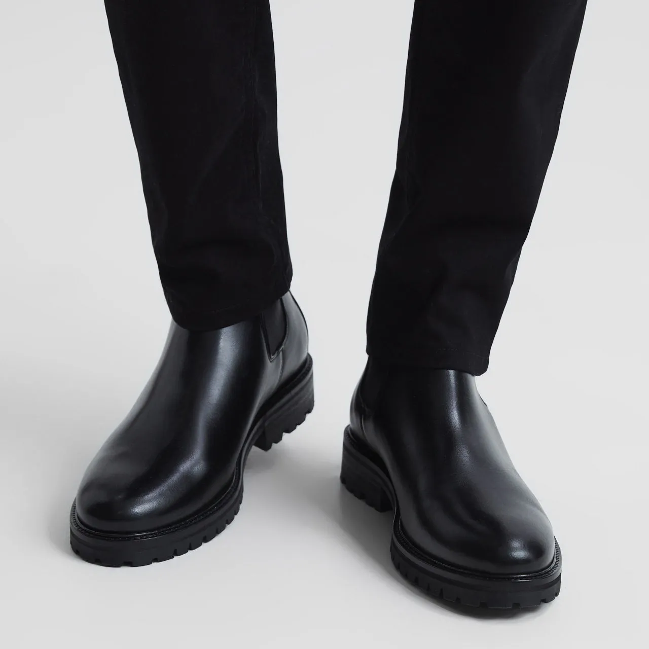 REISS Chiltern Leather Chelsea Boots - Black