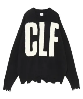 RELAXED FIT 'CLF' KNIT SWEATER