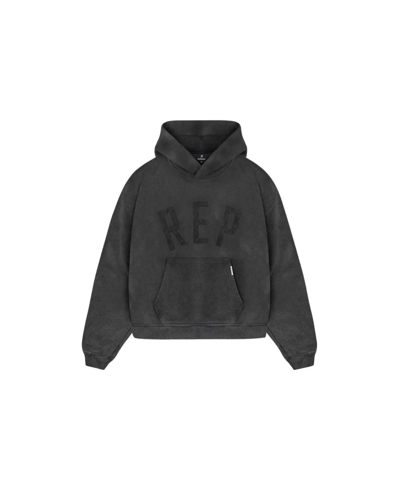 Rep Applique Hoodie - Vintage Black