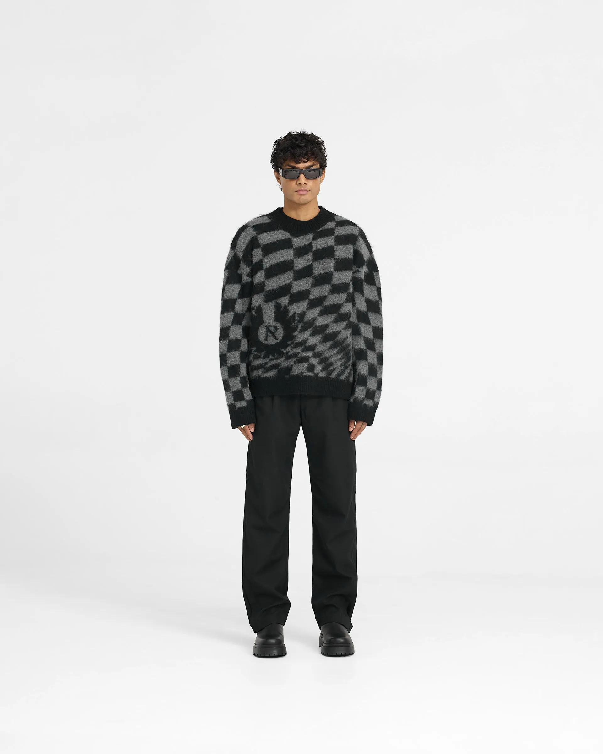 Represent X Belstaff Checkerboard Knit Sweater - Shadow