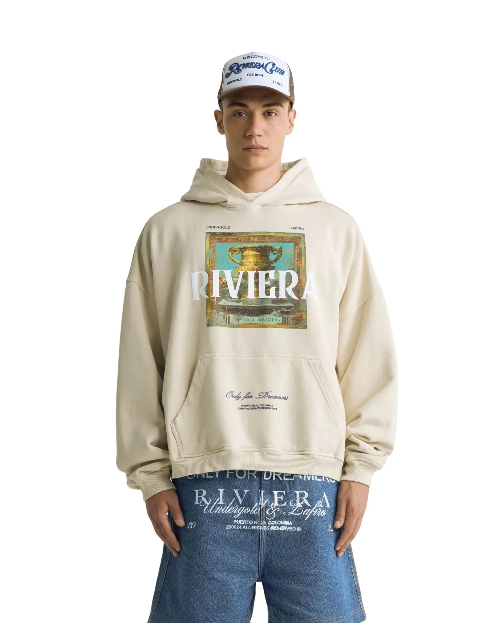 Riviera Trophie Hoodie - Cream