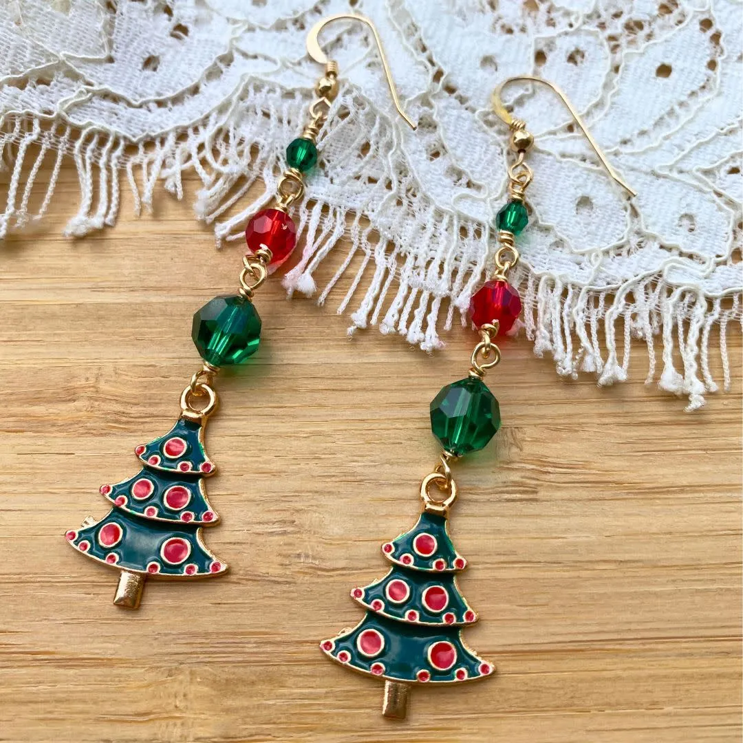 Rockin' Retro Christmas Earrings