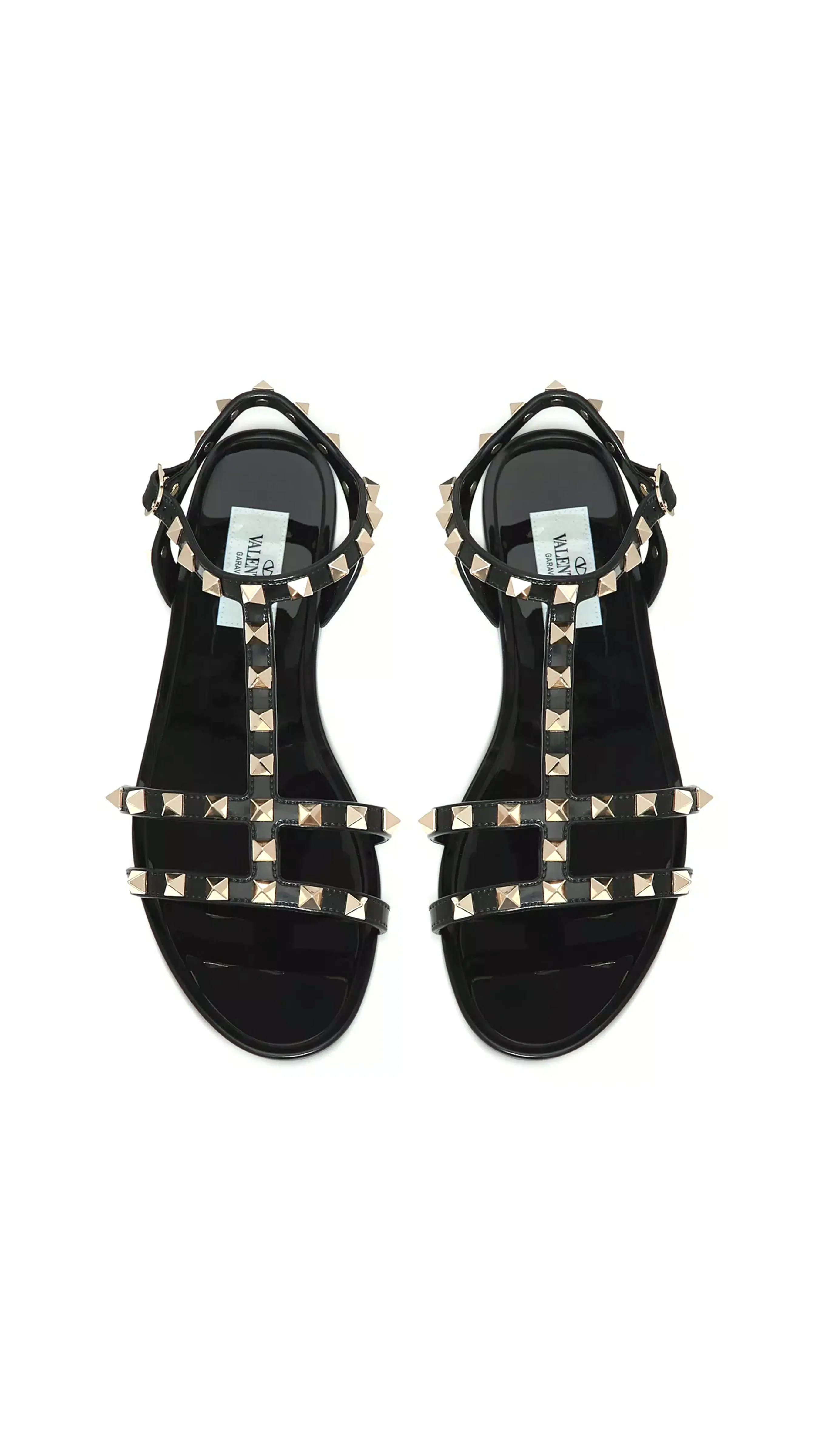 Rockstud Flat Rubber Sandal - Black