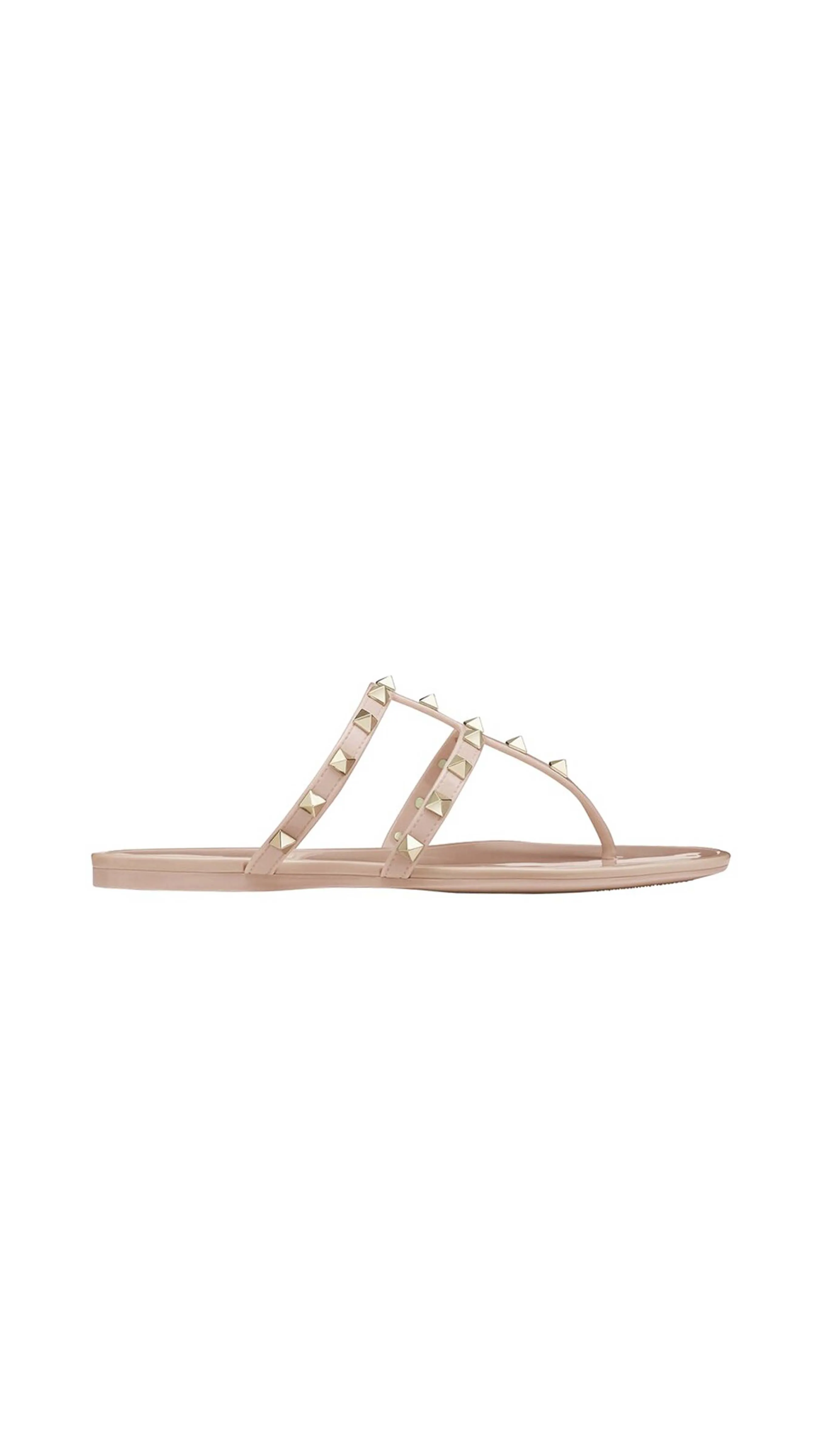 Rockstud Flat Rubber Sandal - Poudre