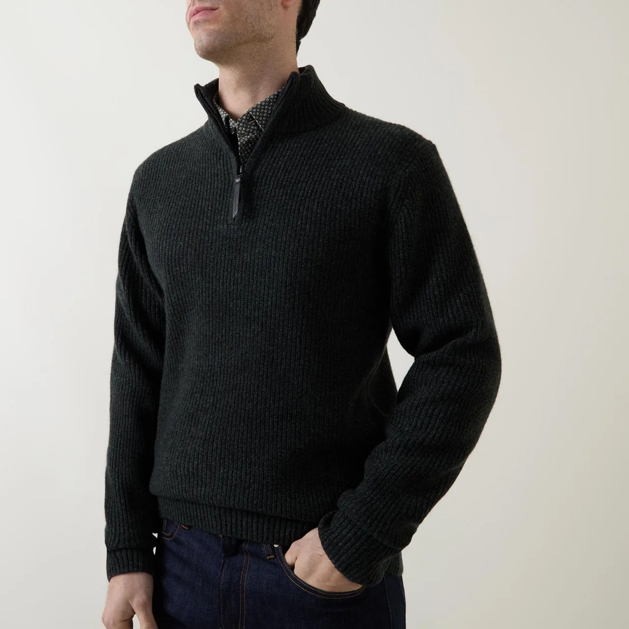 RODD & GUNN Robbies Road Half-Zip Sweater - Dark Green