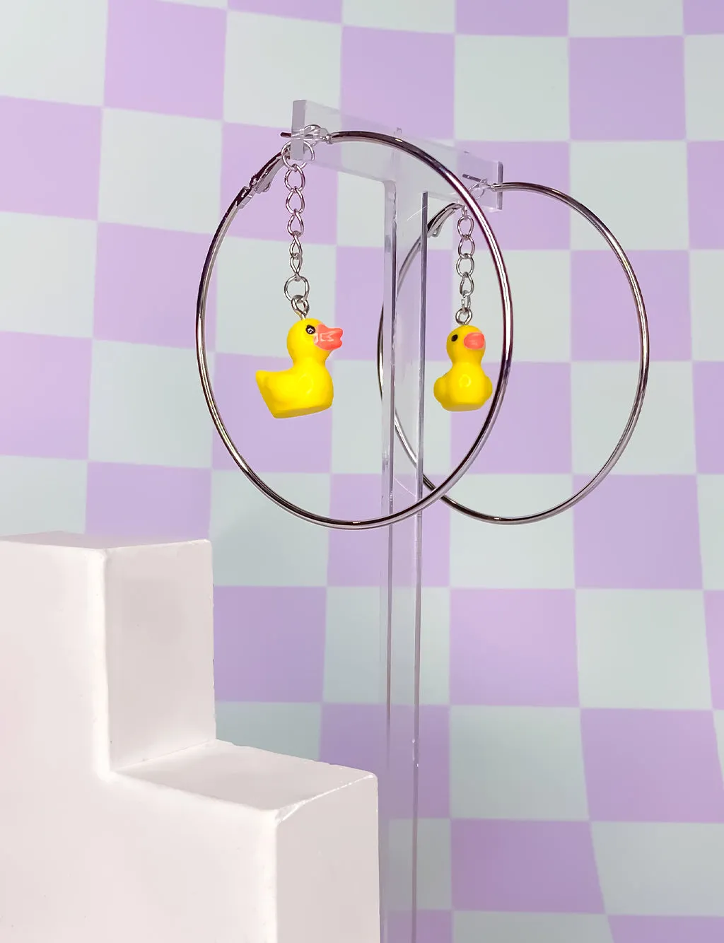 RUBBER DUCKY HOOP EARRINGS