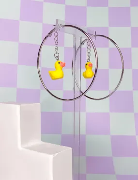 RUBBER DUCKY HOOP EARRINGS