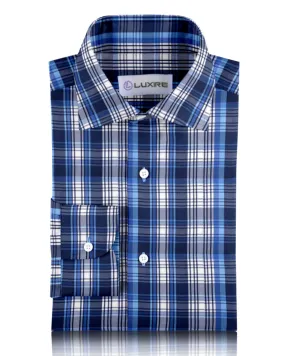 Shades Of Blue Madras Checks Shirt