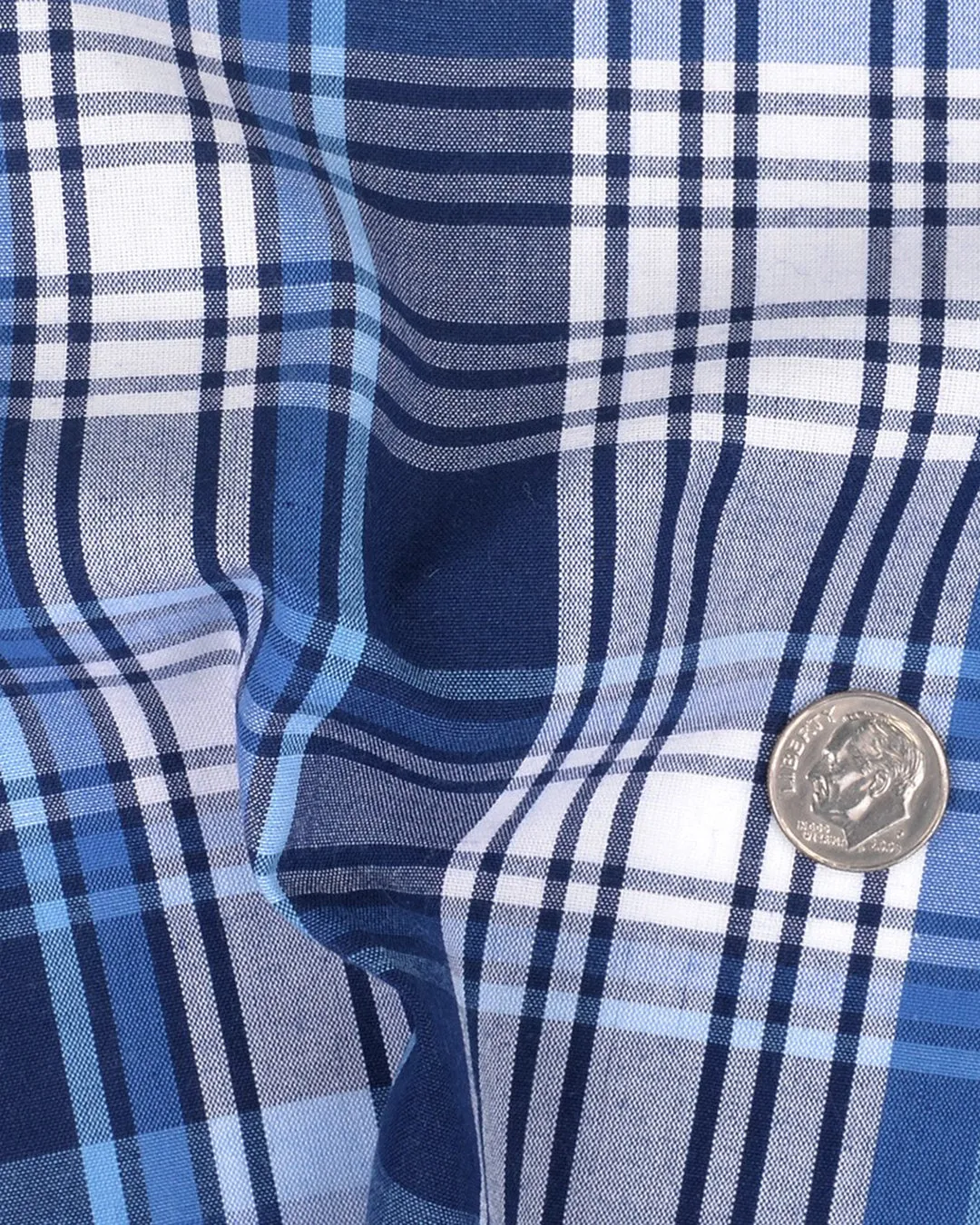 Shades Of Blue Madras Checks Shirt