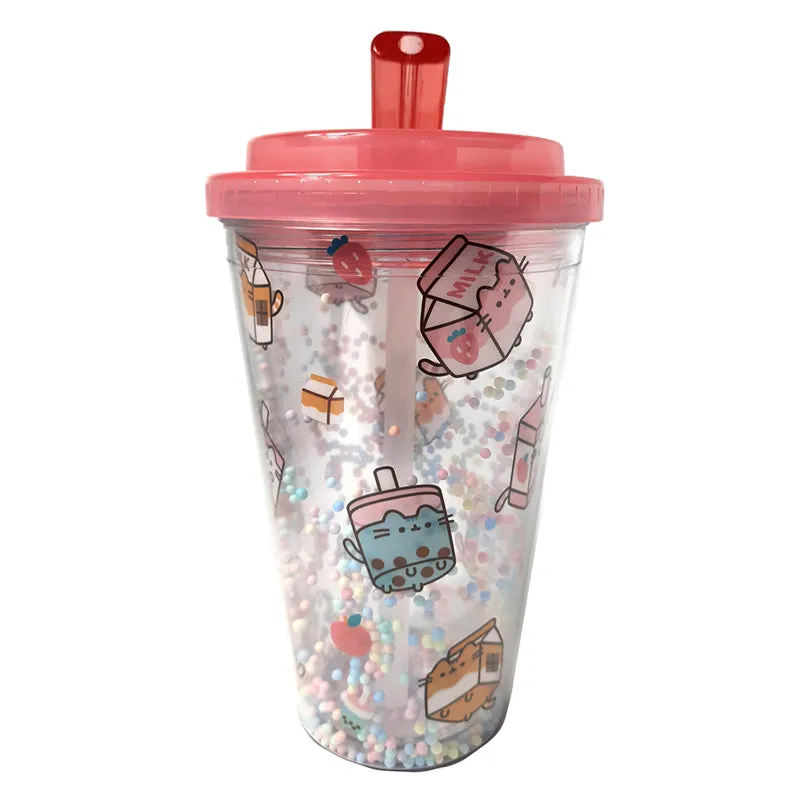 Shatterproof Double Walled Cup with Lid and Straw - Pusheen Sips CUP79