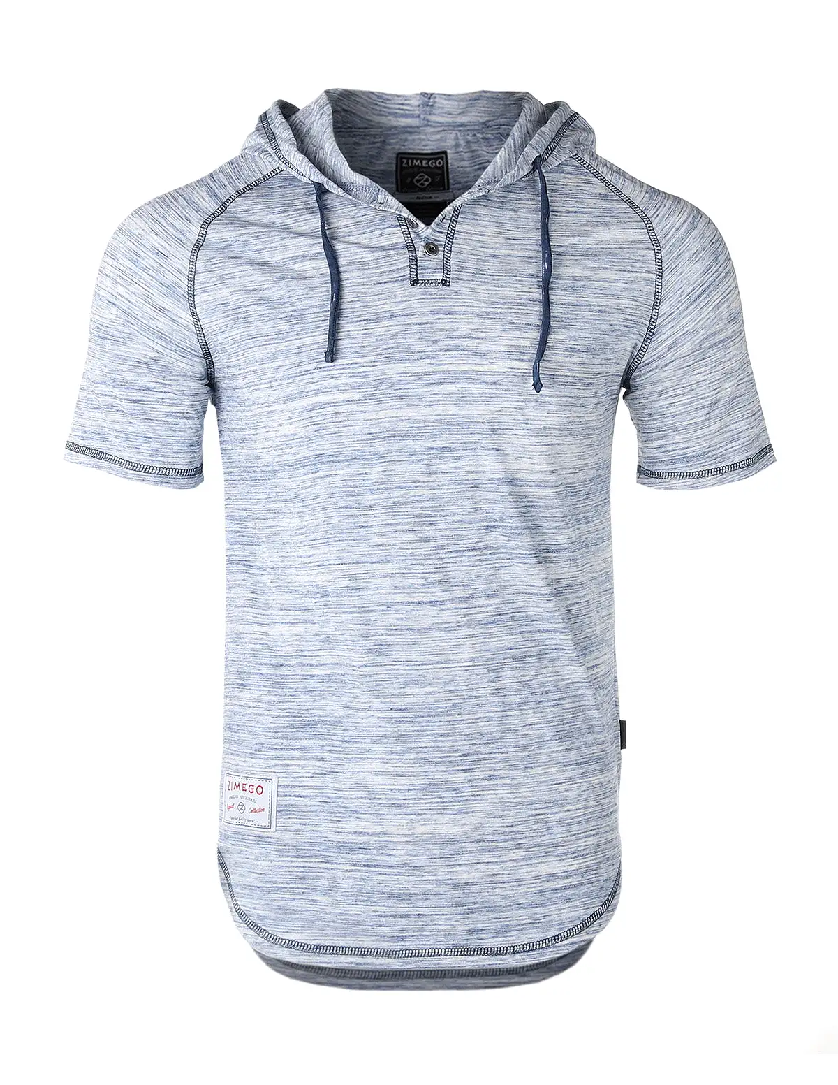 Short Sleeve Raglan Henley Hoodie