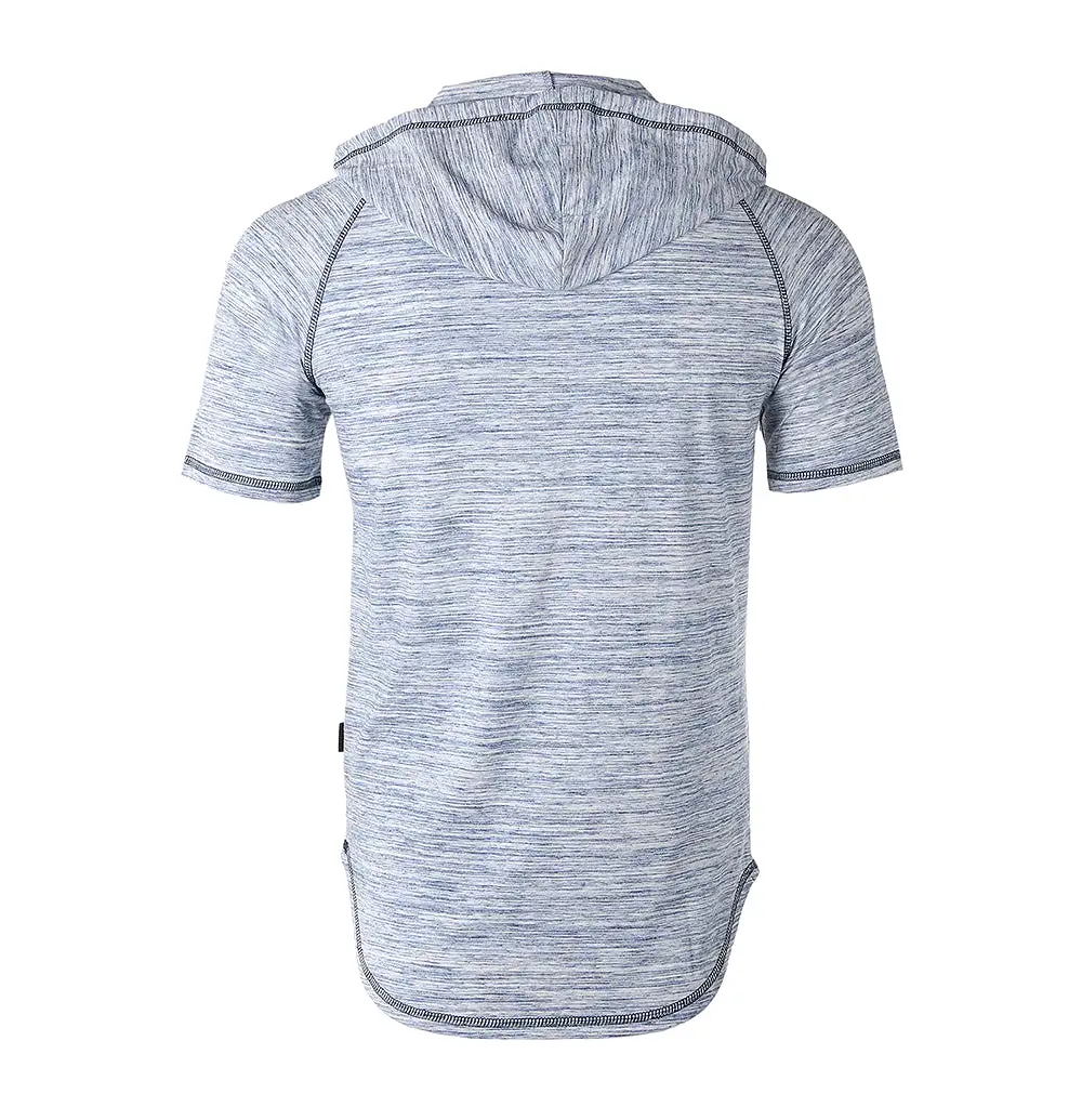 Short Sleeve Raglan Henley Hoodie