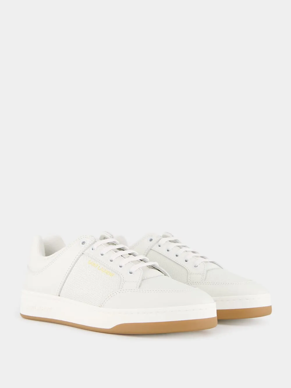 SL/61 Low-Top White Leather Sneakers