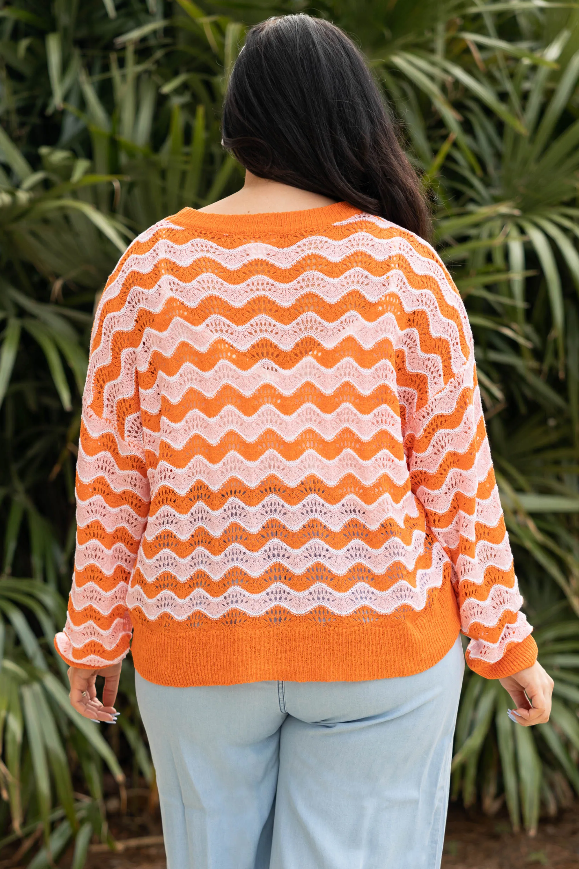 So Wavy Sweater, Neon Orange